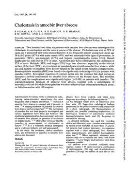 Cholestasis Inamoebic Liver Abscess