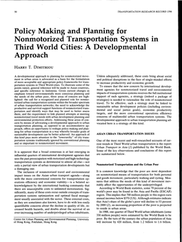 Nonmotorized Transportation Research and Issues