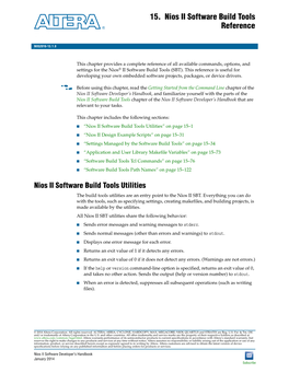 Nios II Software Build Tools Reference January 2014 NII52016-13.1.0