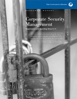 Corporate Security Management Organization and Spending Since 9/11