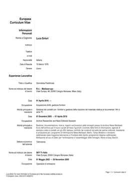 Europass Curriculum Vitae