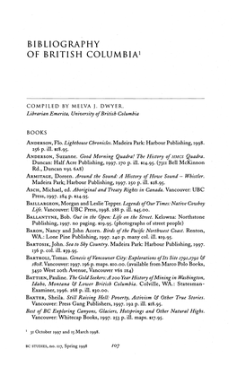 Bibliography of British Columbia1