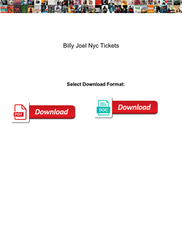 Billy Joel Nyc Tickets