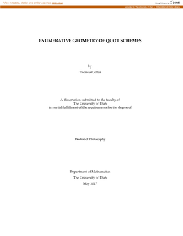 Enumerative Geometry of Quot Schemes