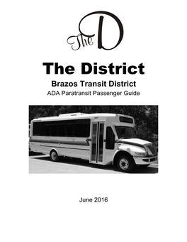 Brazos Transit District ADA Paratransit Passenger Guide
