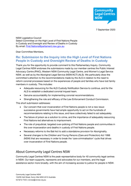 About Community Legal Centres NSW Community Legal Centres NSW Is the Peak Representative Body for 40 Community Legal Centres in NSW