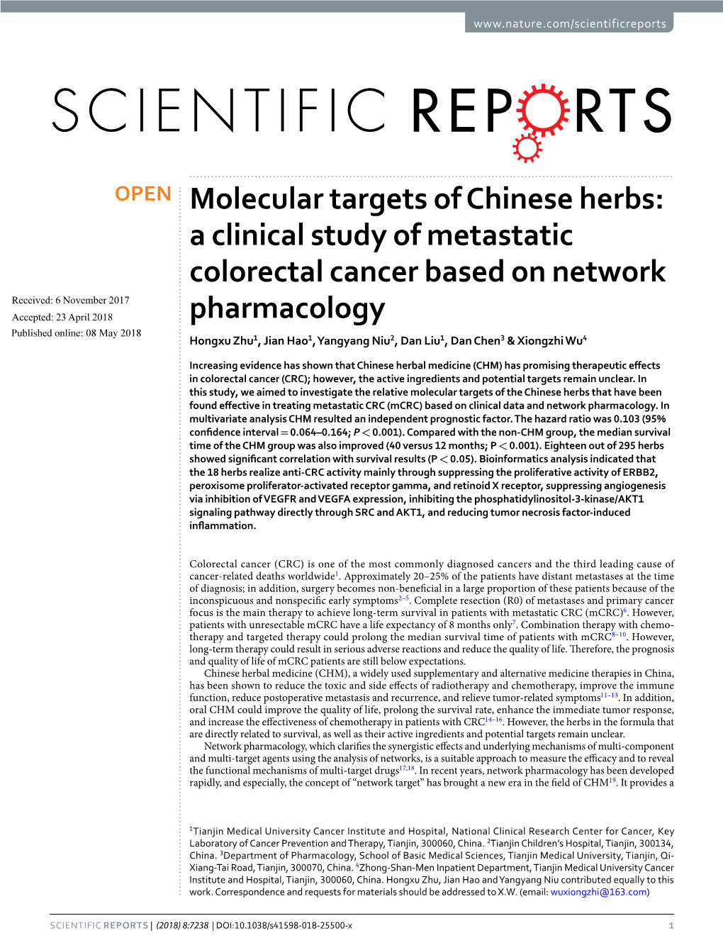 A Clinical Study of Metastatic Colorectal Cancer Based on Network