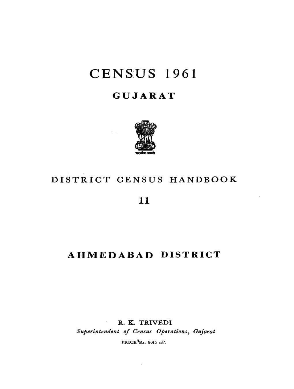 District Census Handbook, 11 Ahmedabad