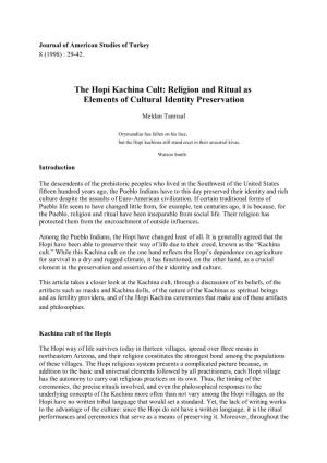 The Hopi Kachina Cult: Religion and Ritual As Elements of Cultural Identity Preservation