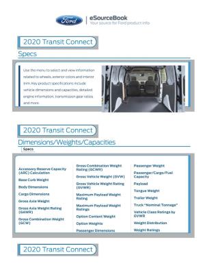 2020 Transit Connect Specs