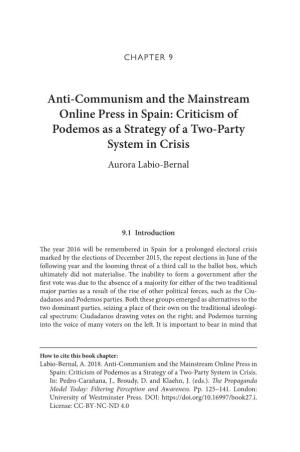 Anti-Communism and the Mainstream Online Press in Spain : Criticism Of