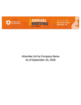 Attendee List by Company Name
