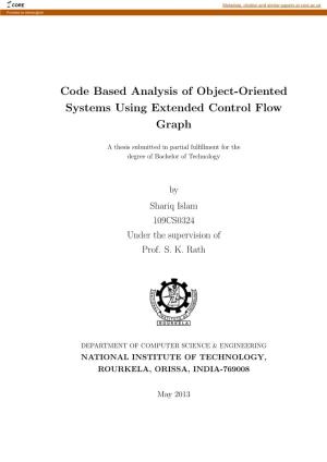 Code Based Analysis of Object-Oriented Systems Using Extended Control Flow Graph