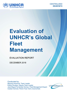 Evaluation of UNHCR's Global Fleet Management