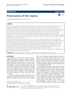 Preservation of Thin Tephra Russell Blong1* , Neal Enright2 and Paul Grasso3