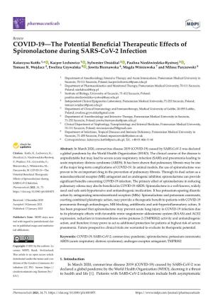 COVID-19—The Potential Beneficial Therapeutic Effects of Spironolactone During SARS-Cov-2 Infection