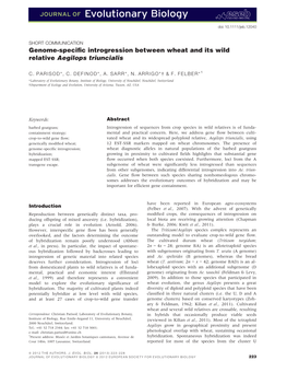 Genomespecific Introgression Between Wheat and Its Wild Relative