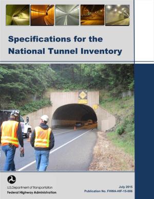 Specifications for the National Tunnel Inventory (SNTI)