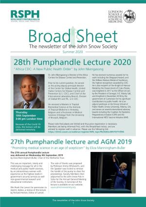 28Th Pumphandle Lecture 2020 “Africa CDC: a New Public Health Order” by John Nkengasong