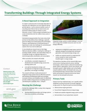 Transforming Buildings Through Integrated Energy Systems