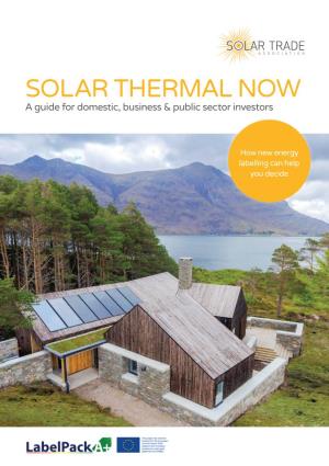 SOLAR THERMAL NOW a Guide for Domestic, Business & Public Sector Investors