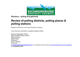 Review of Polling Districts, Polling Places & Polling Stations