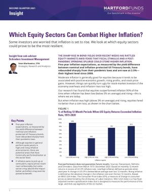 Which Equity Sectors Can Combat Higher Inflation? Some Investors Are Worried That Inflation Is Set to Rise