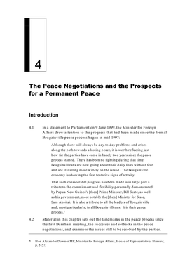 Chapter 4: the Peace Negotiations and the Prospects for a Permanent