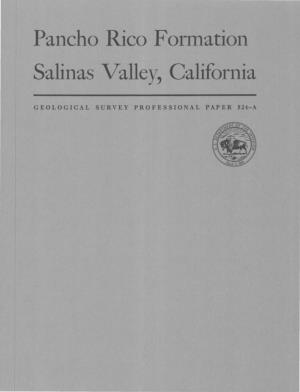 Pancho Rico Formation Salinas Valley, California