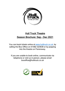 Hull Truck Theatre Season Brochure: Sep – Dec 2021