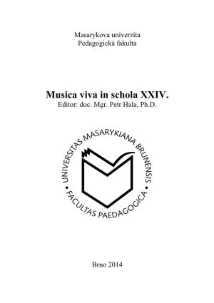 Musica Viva in Schola XXIV. Editor: Doc
