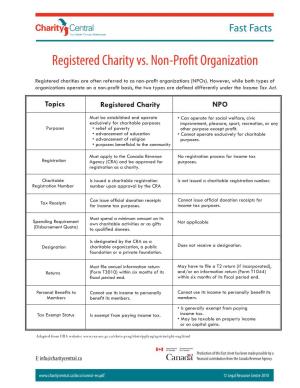 Registered Charity Vs. Non-Profit Organization