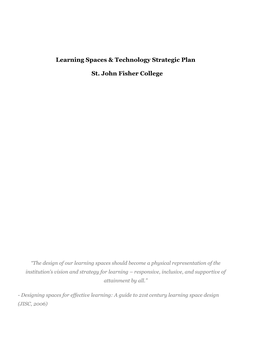 Learning Space & Technology Strategic Plan