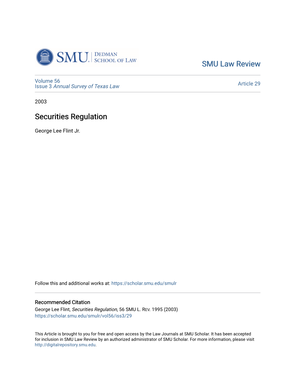 Securities Regulation