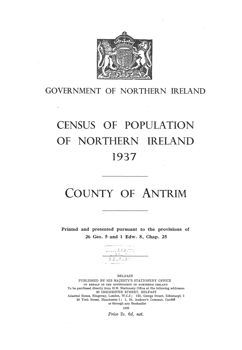 1937 Census County Antrim Report