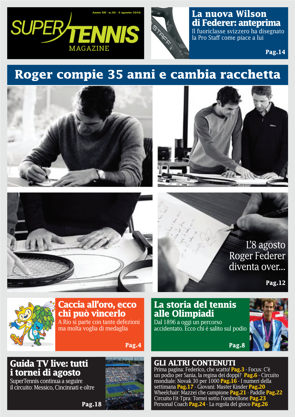 Roger Compie 35 Anni E Cambia Racchetta