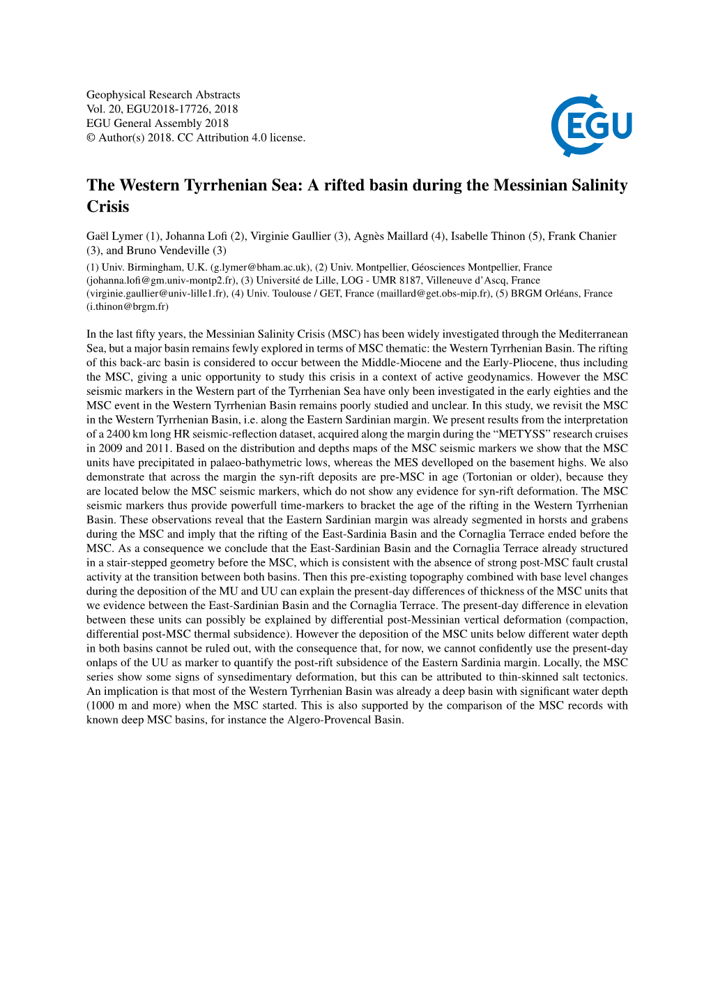 The Western Tyrrhenian Sea: a Rifted Basin During the Messinian Salinity Crisis