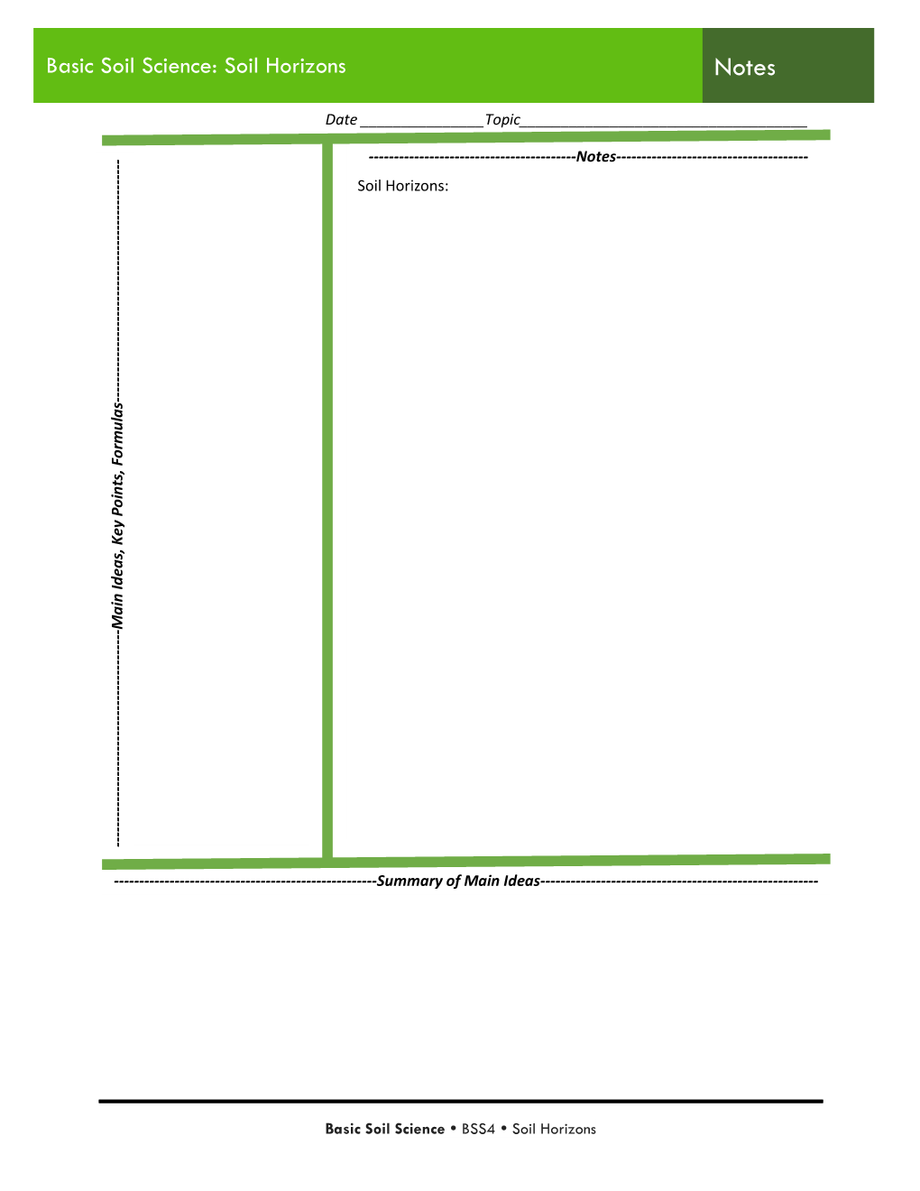 Basic Soil Science: Soil Horizons Notes