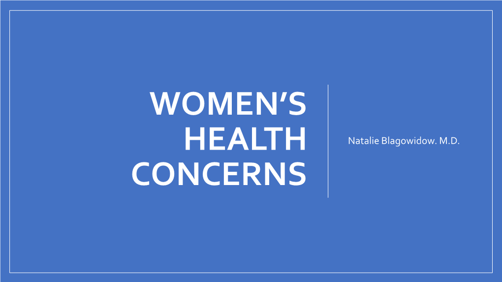 Women's Health Concerns