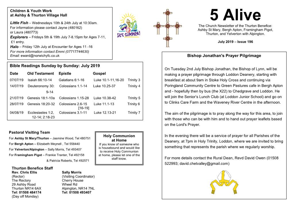 5 Alive Little Fish – Wednesdays 10Th & 24Th July at 10:30Am