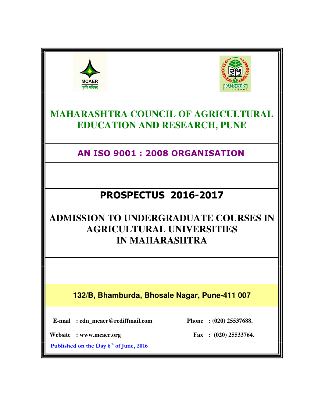 Maharashtra Council of Agricultural Education and Research, Pune