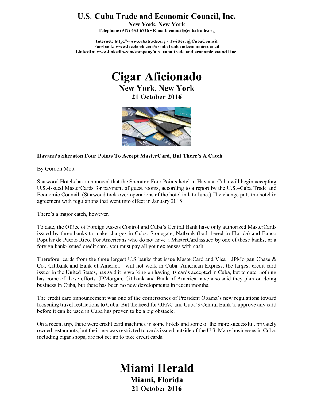 Cigar Aficionado Miami Herald