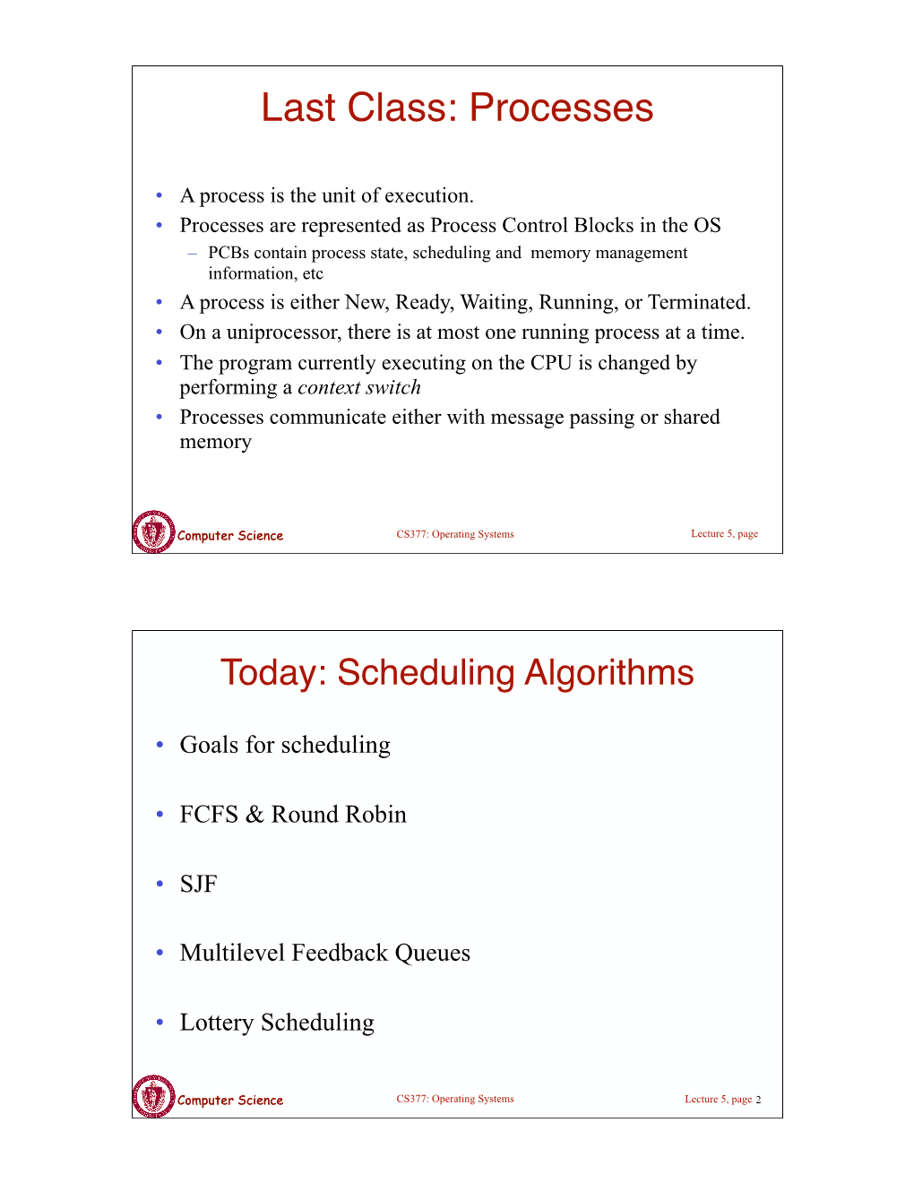 CPU Scheduling