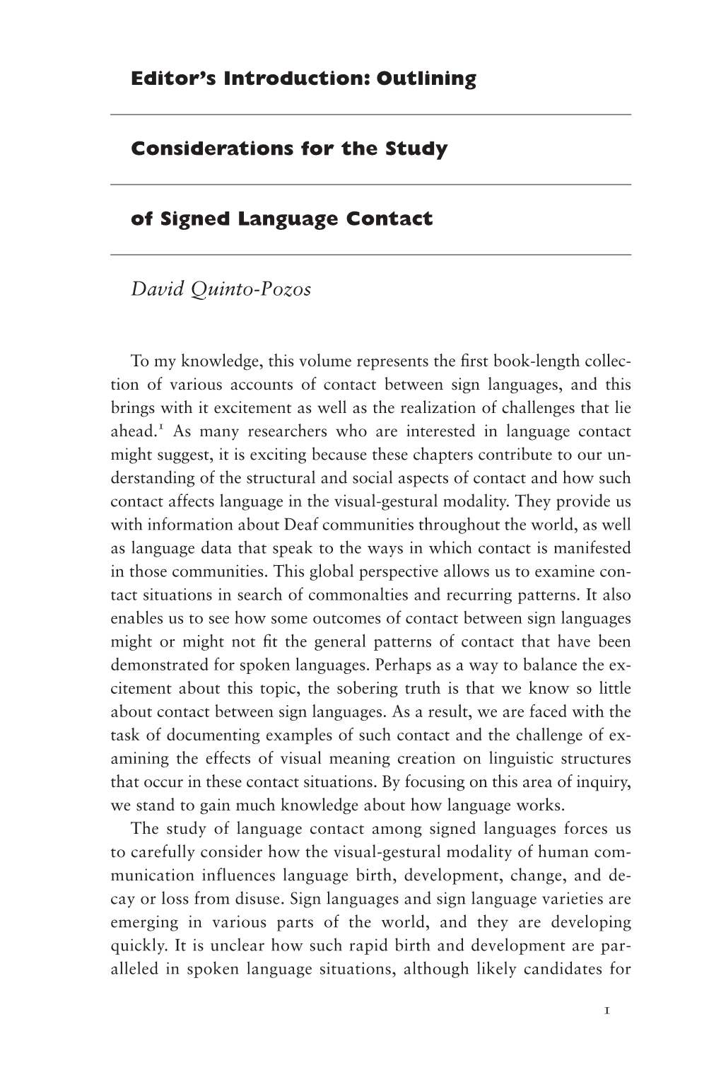 Sign Languages in Contact