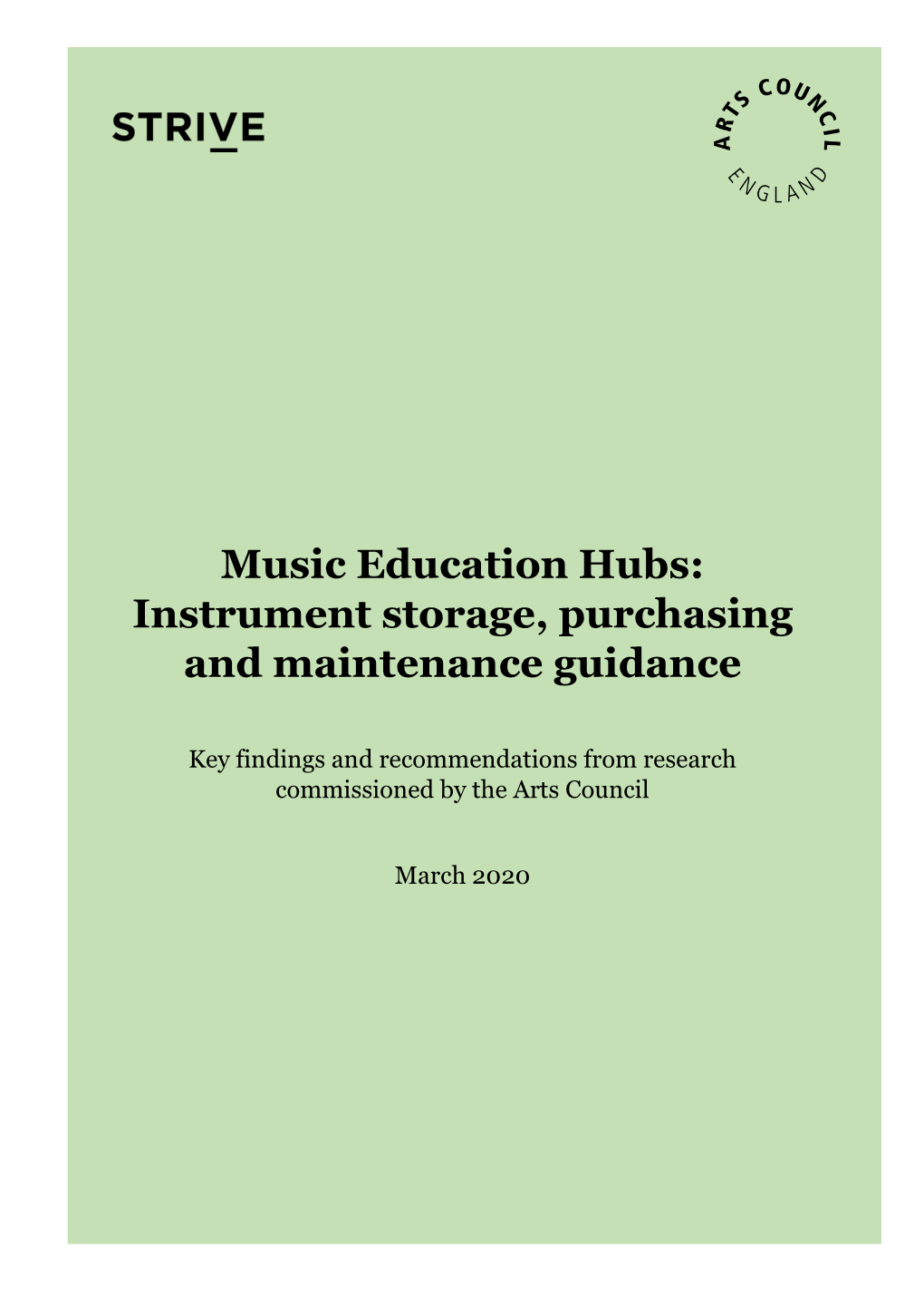 Music Education Hubs: Instrument Storage, Purchasing and Maintenance Guidance