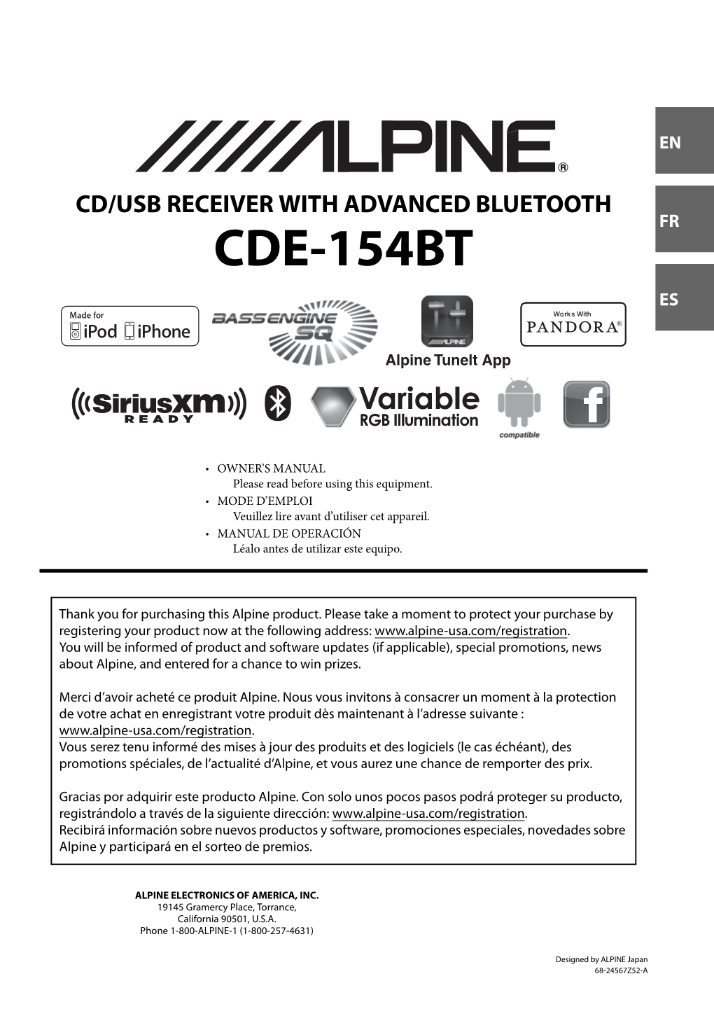 CDE-154BT ES Works With