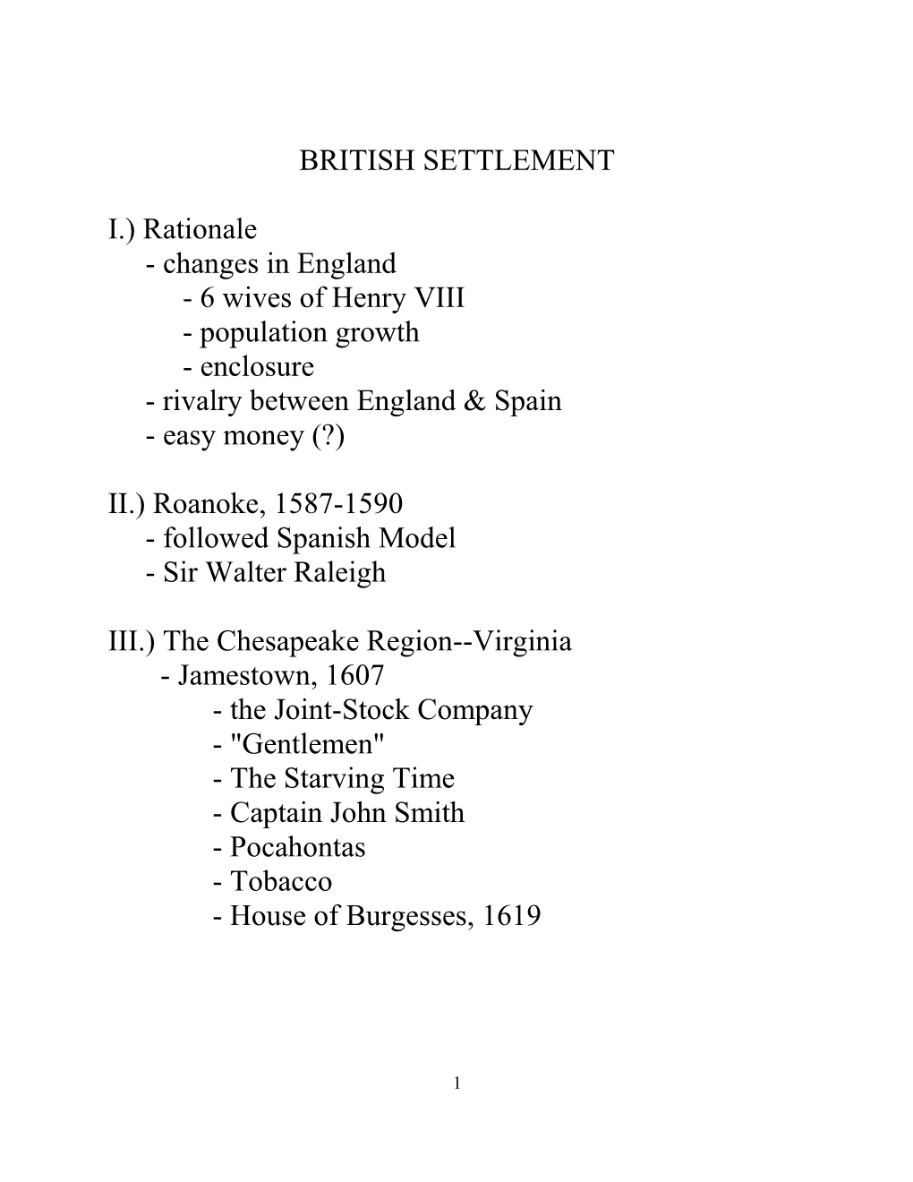 British Settlement