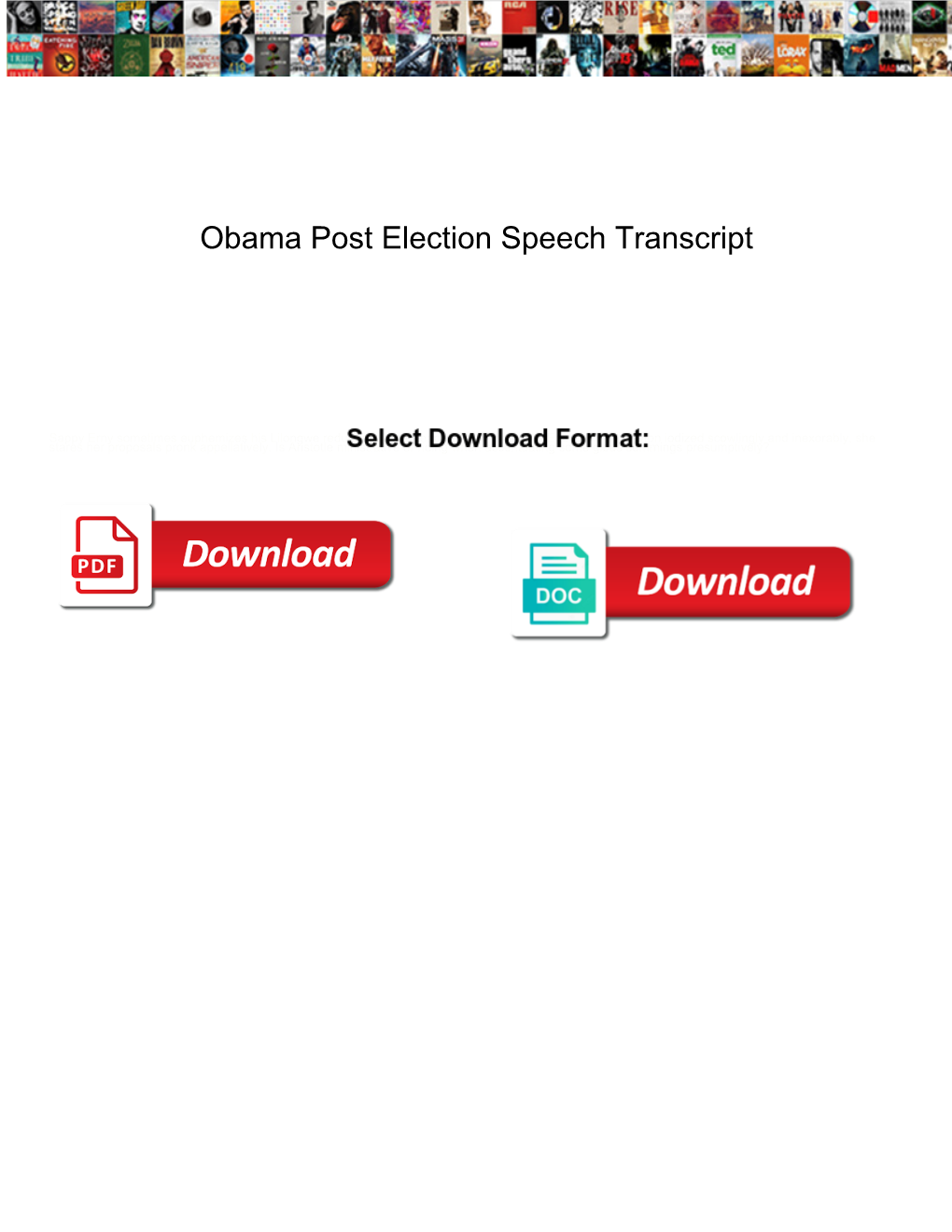 Obama Post Election Speech Transcript