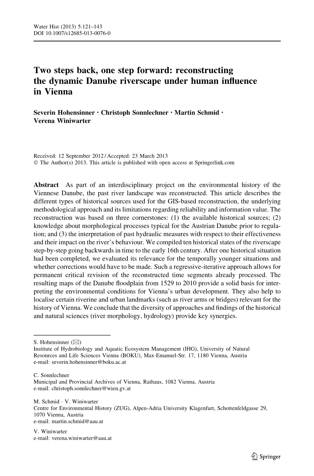 Reconstructing the Dynamic Danube Riverscape Under Human Influence