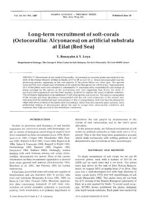 Long-Term Recruitment of Soft-Corals (Octocorallia: Alcyonacea) on Artificial Substrata at Eilat (Red Sea)
